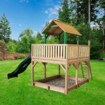Atka Play Tower Brown/green - Green slide