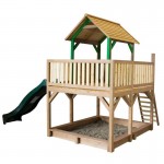 Atka Play Tower Brown/green - Green slide