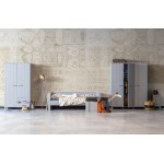 Dennis 3-doors wardrobe pine concrete grey brushed