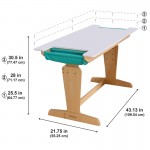 Nastavljiva pisalna miza in stol Pocket - Natural