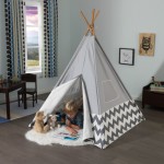 Otroški šotor tipi siv